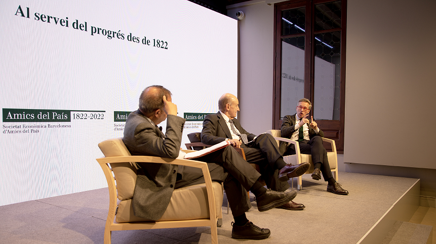 Marc Carrillo, Miquel Roca i José María Lassalle al debat Amics del País